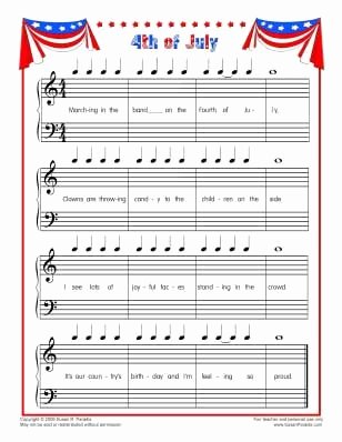 Piano Worksheets for Kids Have Kids Write their Own Patriotic song with This Posing