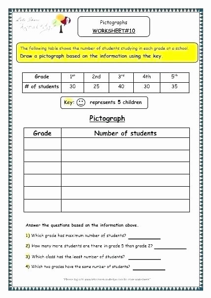 Picture Graph Worksheets 2nd Grade Pictograph Worksheets for Second Grade