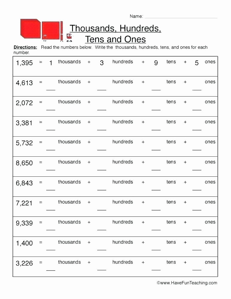 Place Value Worksheet 3rd Grade Place Value Worksheets Place Value Worksheets for Practice