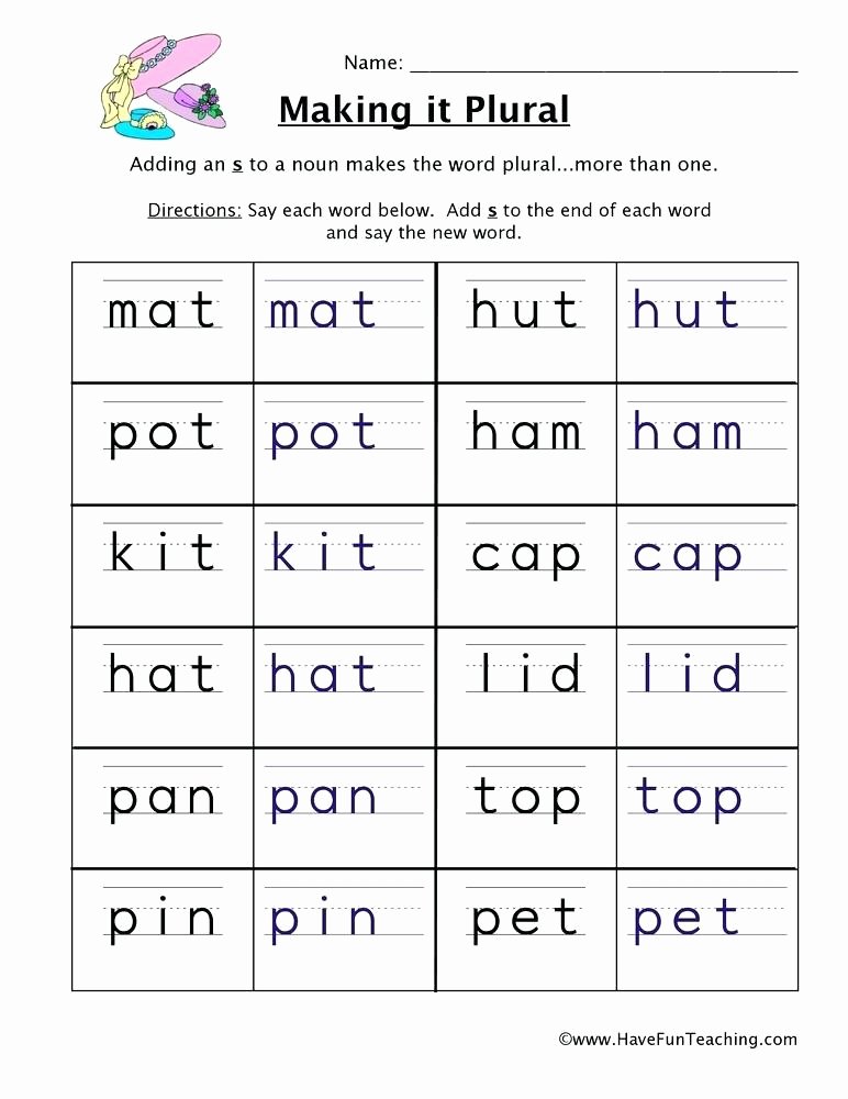 Plurals Worksheet 3rd Grade 60 Noun Worksheets for Kindergarten Blue History