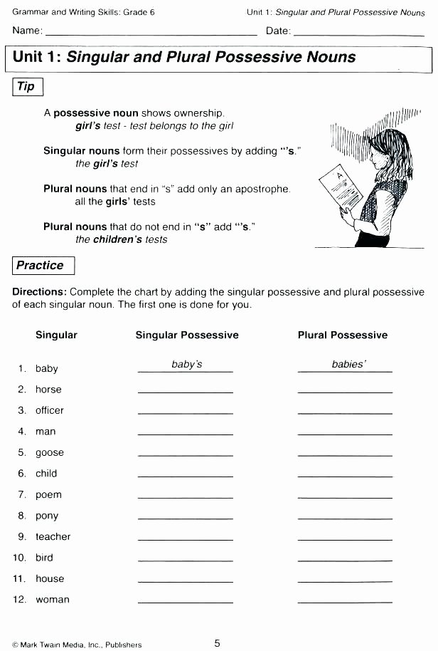 Plurals Worksheet 3rd Grade Noun Worksheets for Kindergarten Beautiful Grammar with