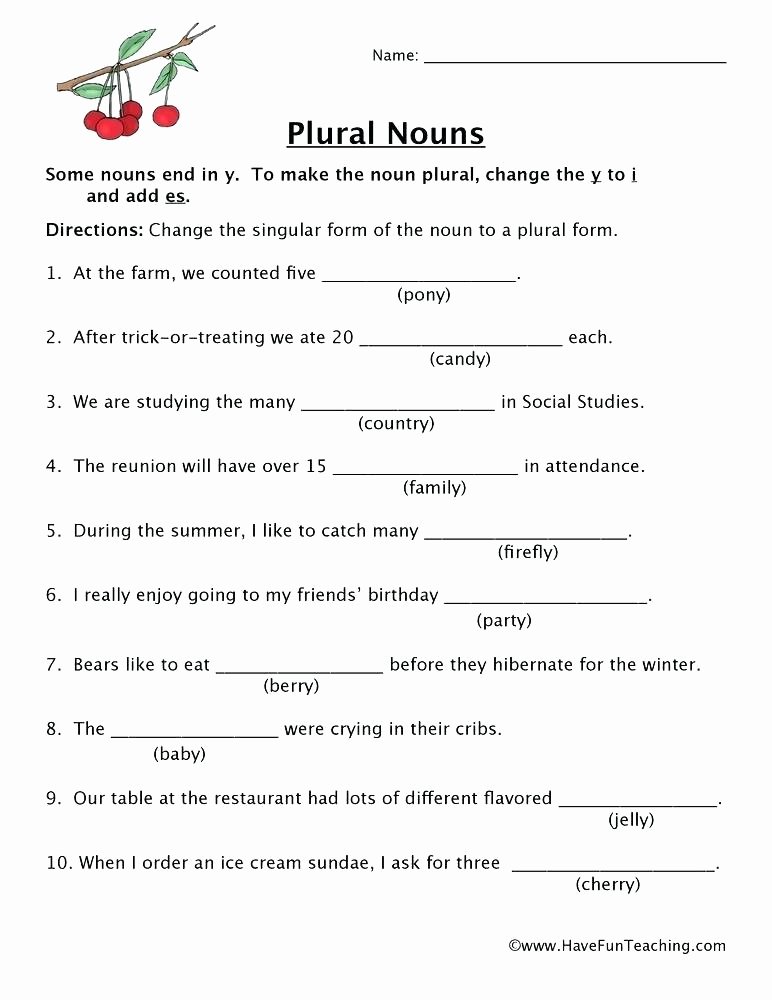 Plurals Worksheet 3rd Grade Plural Nouns Worksheets Possessive 3rd Grade Singular and
