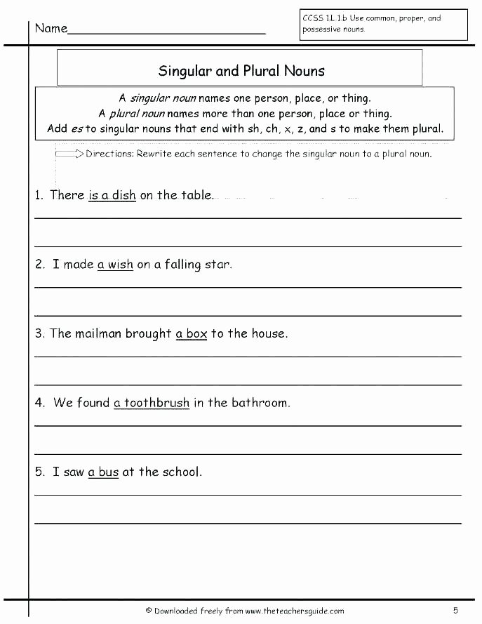 Plurals Worksheet 3rd Grade Proper Noun Worksheets for 3rd Grade