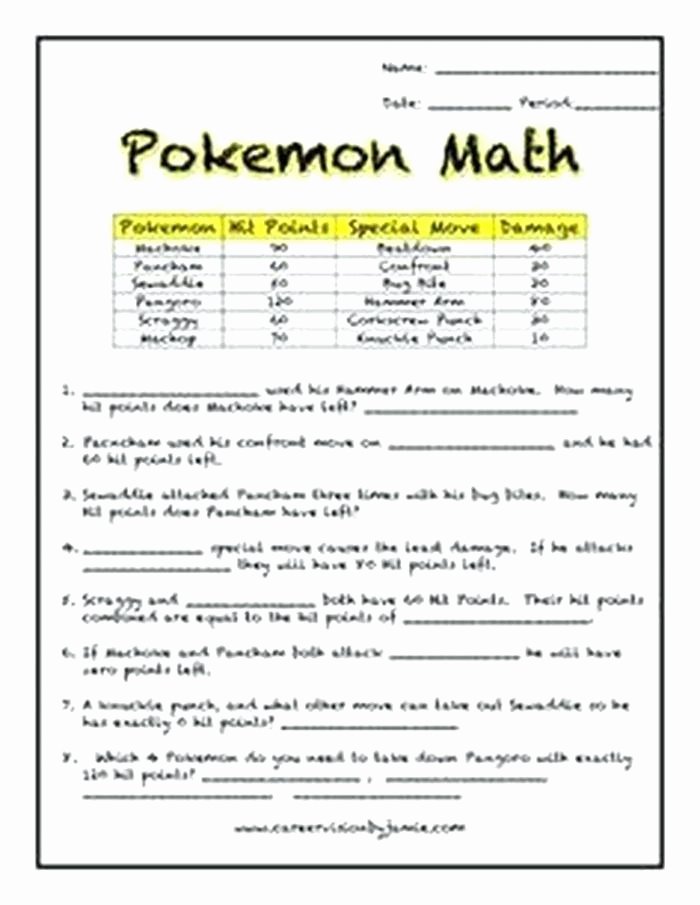 Pokemon Math Worksheets Printable Pokemon Worksheets
