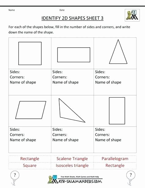 Polygon Worksheets 2nd Grade Identifying Shapes Worksheets 2nd Grade