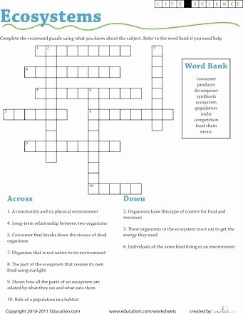 Populations and Communities Worksheet Answers Environment Puzzle Worksheets