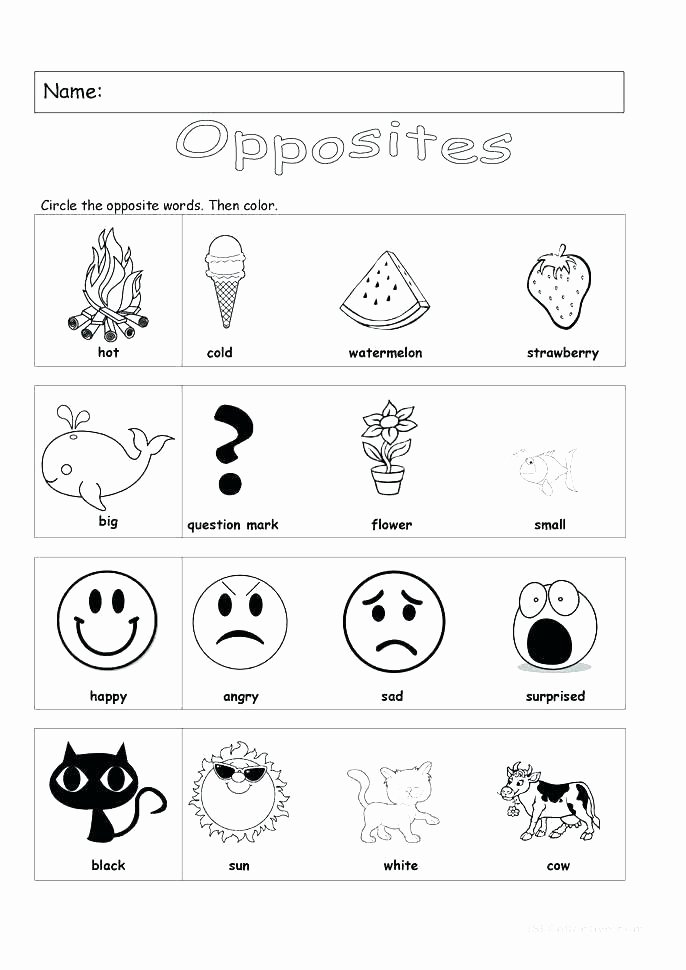 Positional Words Worksheets Kindergarten Free Preschool Kindergarten Adjectives Worksheets for