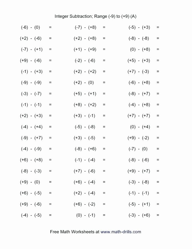 Positive and Negative Number Worksheets Adding and Subtracting Polynomials Worksheet Answers Algebra