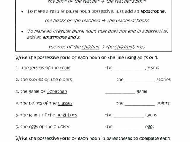 Possessive Pronoun Worksheets 5th Grade Possessive Nouns Worksheets 5th Grade – butterbeebetty