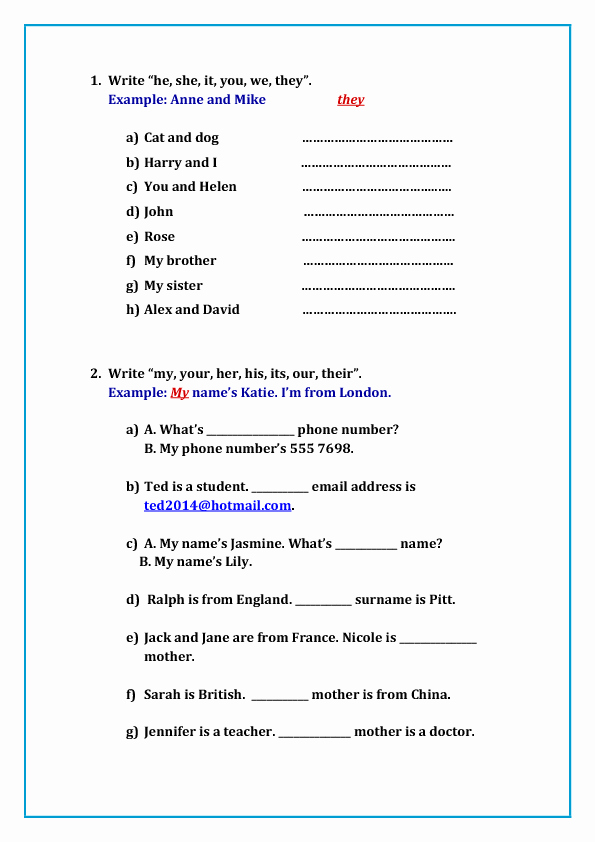 Possessive Pronouns Worksheet 2nd Grade 119 Free Possessive Pronouns Worksheets Teach Possessive