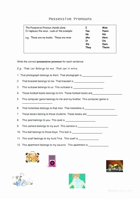 Possessive Pronouns Worksheet 2nd Grade Worksheets Possessive Pronouns Worksheet Free Printable for