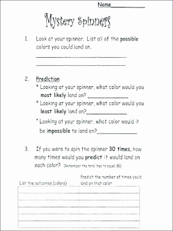 Predicting Outcomes Worksheets Pdf Elegant Probability Pound events Worksheet with Answers