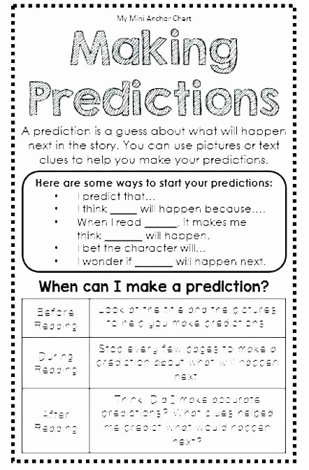 Prediction Worksheets for 3rd Grade Making Predictions Worksheets 2nd Grade
