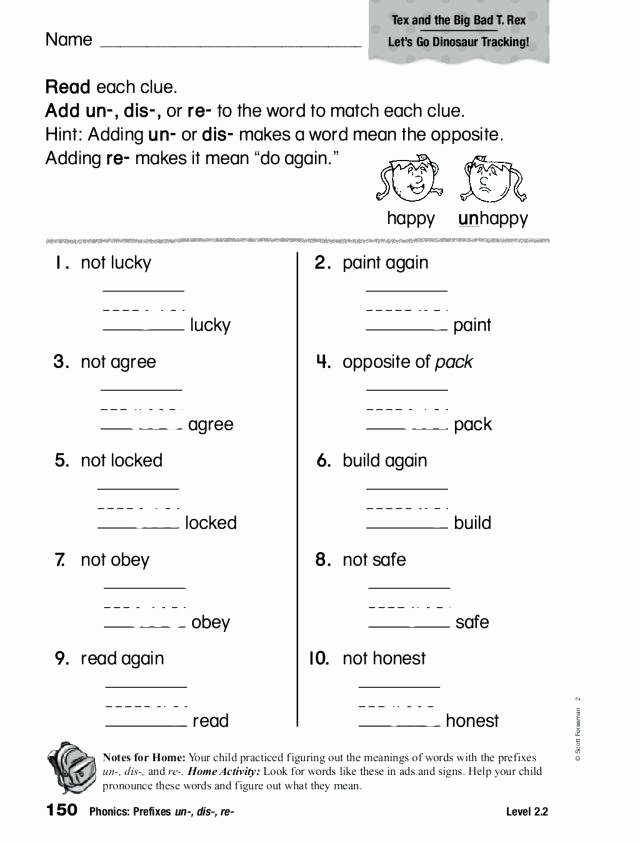 Prefix Suffix Worksheet 3rd Grade Phonics Prefixes Dis Re Worksheet for Grade Lesson Prefix