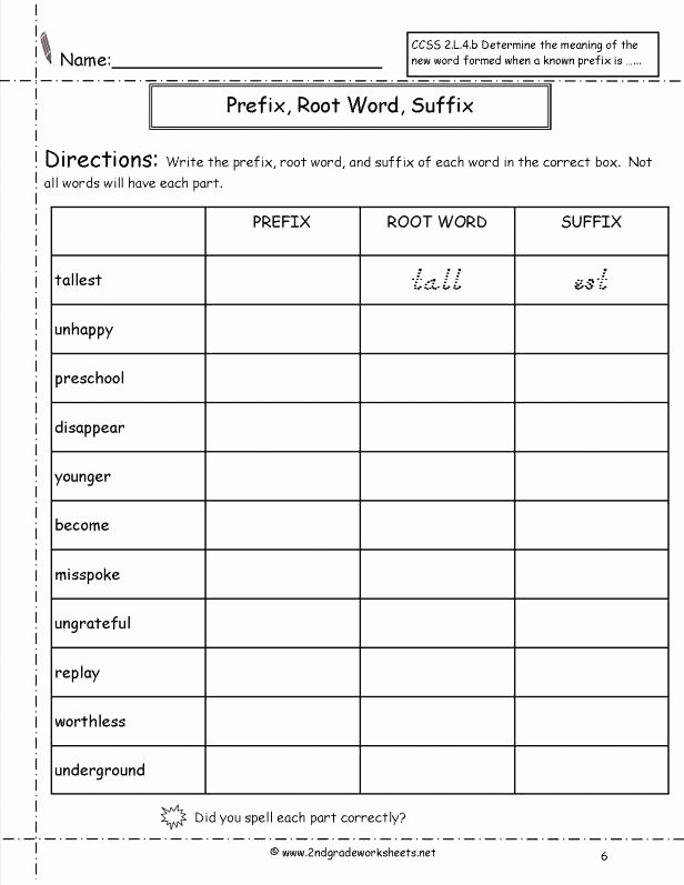 Prefix Suffix Worksheets 3rd Grade Esl Prefixes and Suffixes Worksheets Worksheet Suffix Prefix