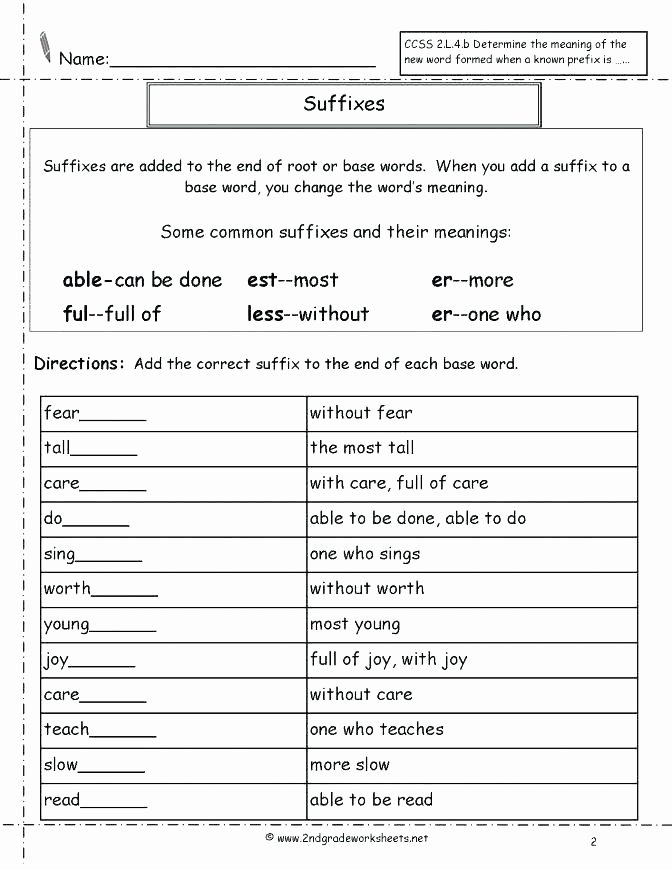 Prefix Suffix Worksheets 3rd Grade Prefix and Suffix Worksheets with Answers Fabulous Freebie