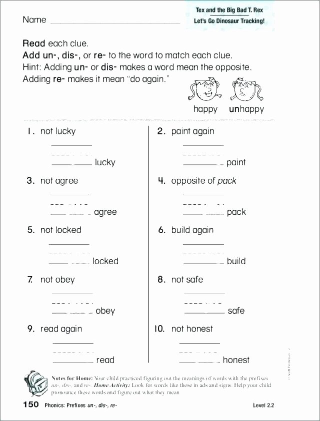 Prefix Suffix Worksheets 3rd Grade Prefix Re Worksheets