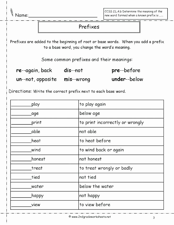 Prefix Suffix Worksheets 3rd Grade Prefix Worksheets Middle School Prefix Worksheets Grade