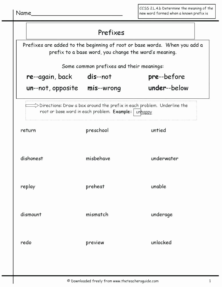 Prefix Suffix Worksheets 3rd Grade Prefixes Worksheets