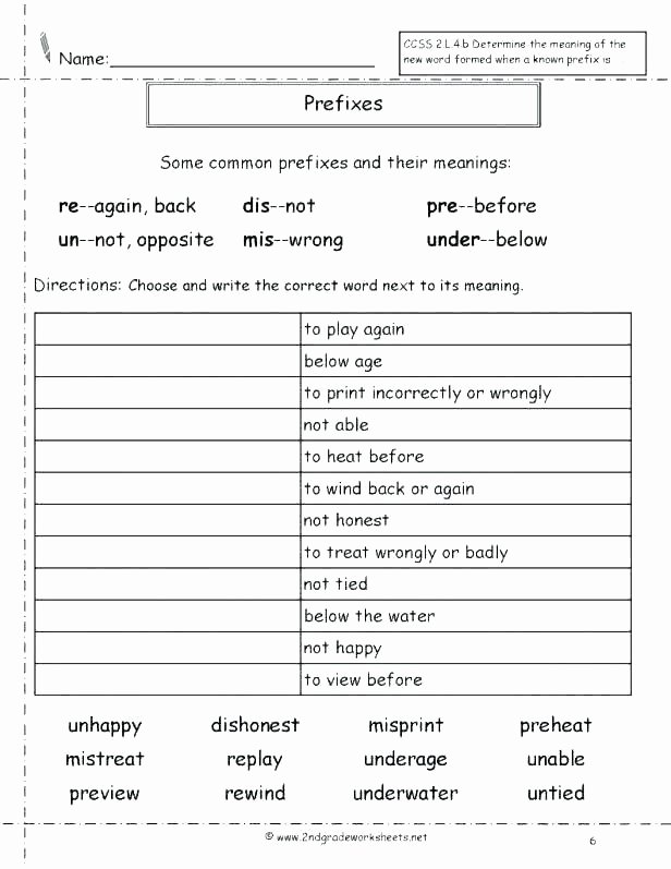 Prefix Worksheets 4th Grade Prefix Worksheets 5th Grade