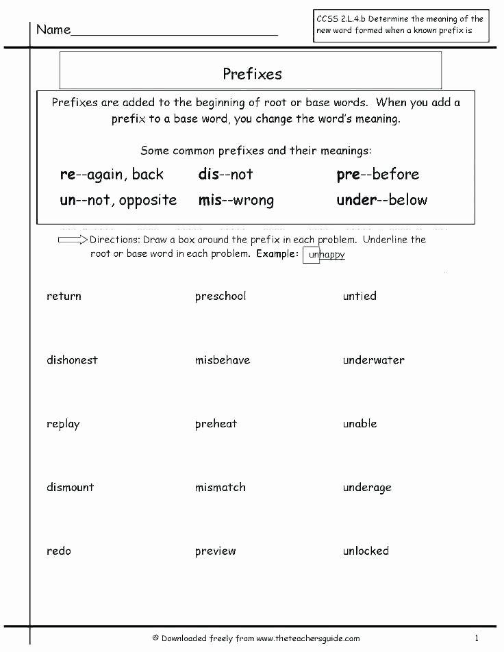 Prefixes and Suffixes Worksheet Pdf Prefix and Suffix Worksheets High School