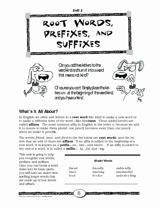 Prefixes and Suffixes Worksheet Pdf Root Words Prefixes and Suffixes Worksheets Word Study Grade