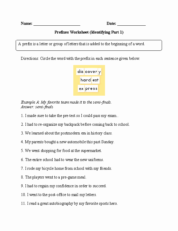 Prefixes Worksheets 3rd Grade 3rd Grade Prefix Worksheets