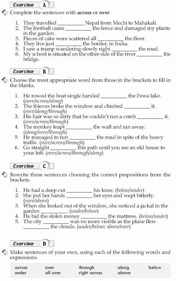 Preposition Worksheets for Grade 1 Grade 10 Grammar Lesson 40 More Prepositions 2