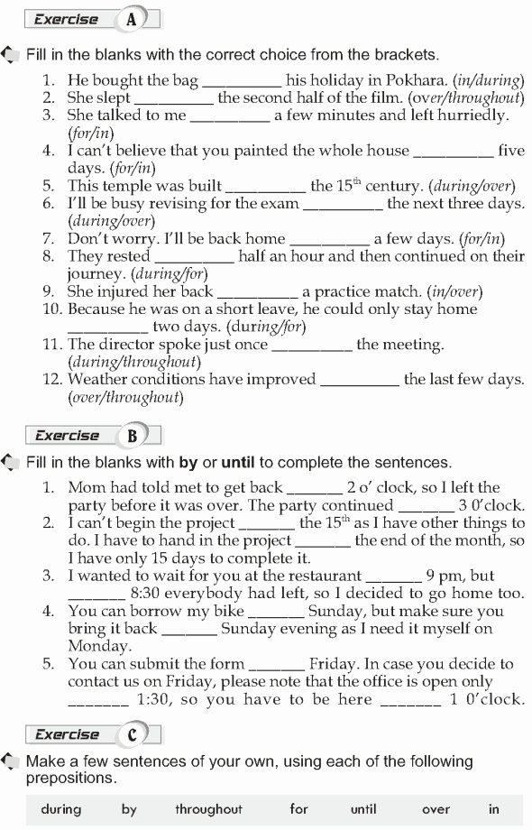 Preposition Worksheets for Grade 1 Grade 10 Grammar Lesson 42 More Prepositions 4