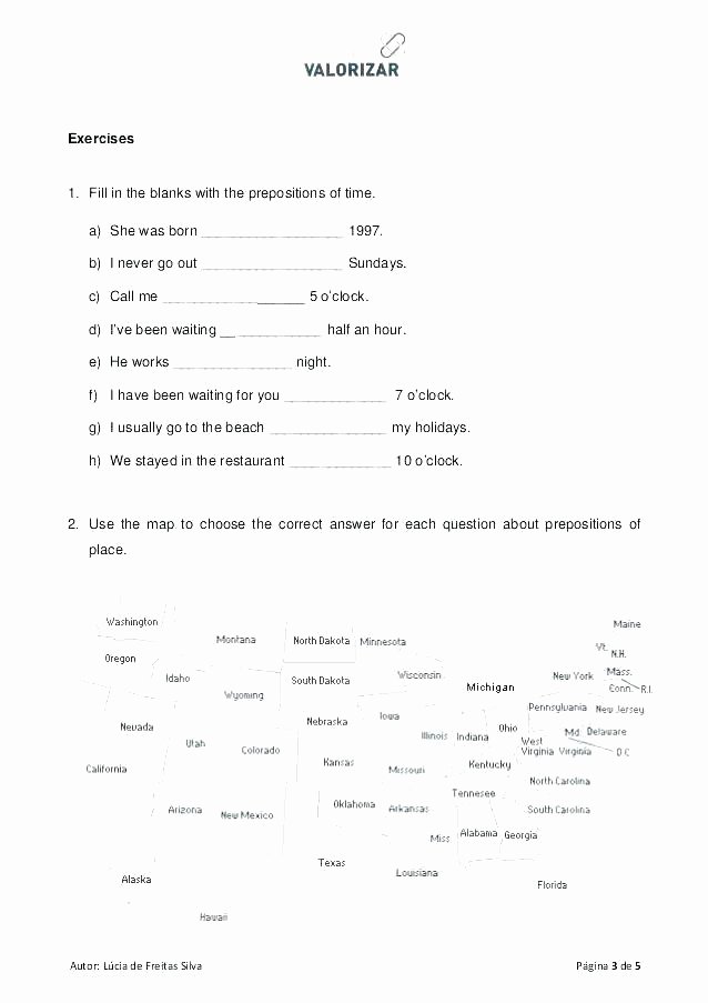 Preposition Worksheets for Grade 1 Prepositions Free Language Stuff Basic Preposition