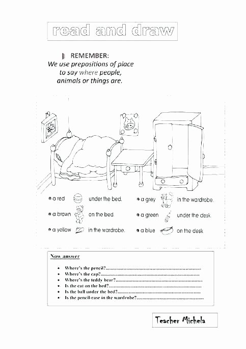 Preposition Worksheets for Grade 1 Prepositions Worksheets with Answers