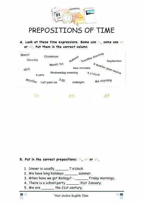 Preposition Worksheets for Middle School Lovely Prepositional Phrase Worksheet with Answers Cute 4 Free