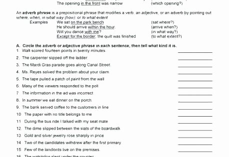 Prepositional Phrase Worksheet 4th Grade Prepositional Phrase Worksheet Grade Prepositions Worksheets
