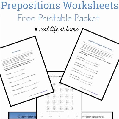 Prepositions Worksheets Middle School Language Arts Archives Real Life at Home