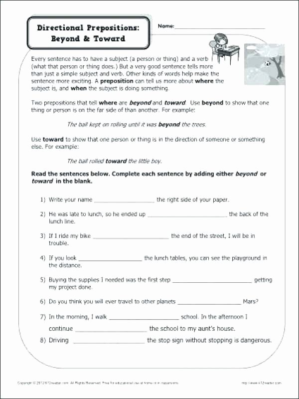 Prepositions Worksheets Middle School Prepositions Pix Act Free Language Stuff Exercises Time