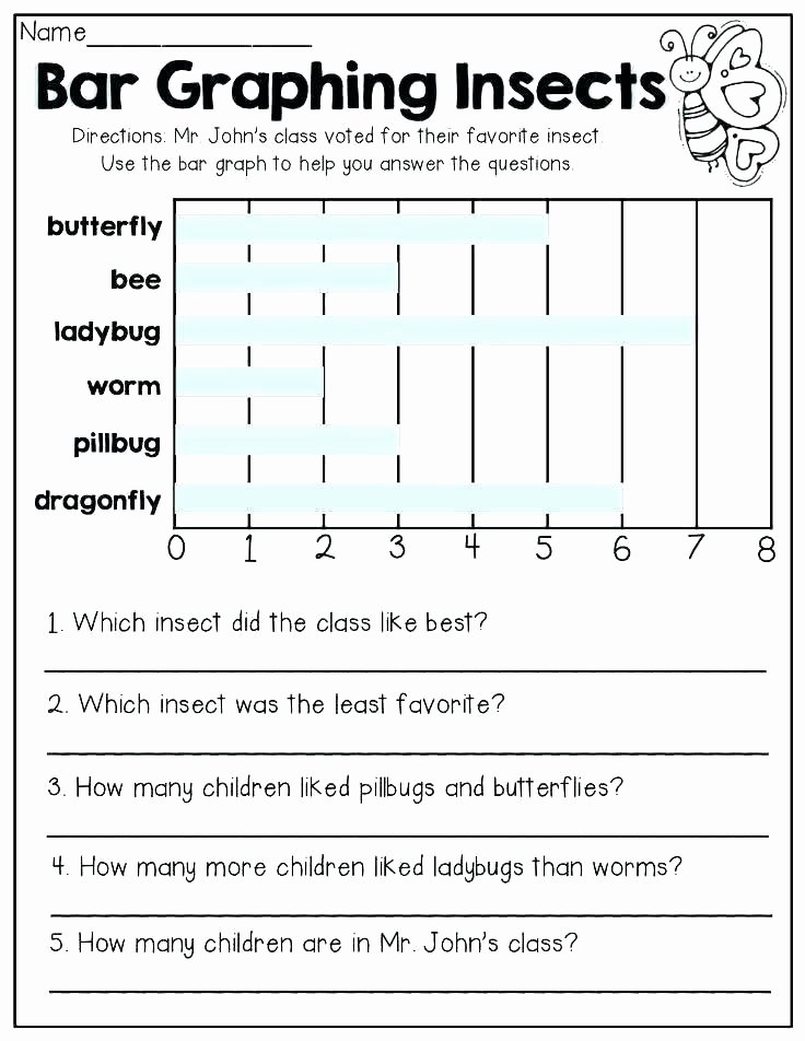 Preschool Bug Worksheets Bugs Graphing Worksheets to 3 5 and Grade original