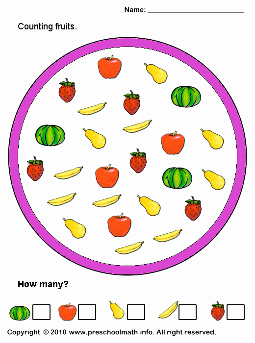 Preschool Fruits and Vegetables Worksheets Math Worksheets for Prek Lovely Preschool Math Worksheets