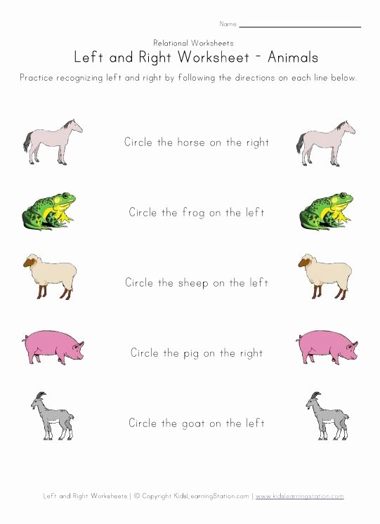 Preschool Halloween Worksheets Free Learn Left Right Worksheet Animals