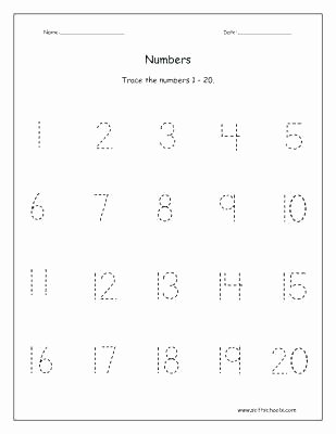 Preschool Number Tracing Best Of 1 20 Worksheets for Preschoolers