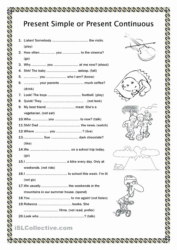 Present Continuous Worksheets Fourth Grade Worksheets Full Size Free Printable