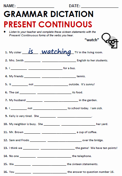 Present Progressive In Spanish Worksheet Present Continuous All Things Grammar