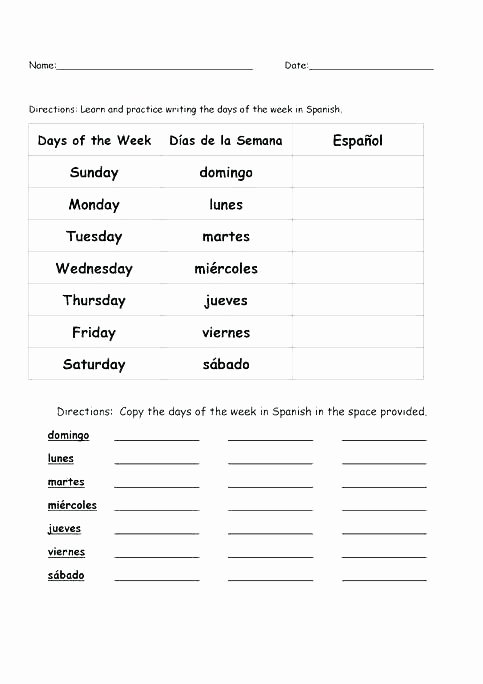 Present Progressive Spanish Worksheet English Spanish Worksheets for Beginning Indirect Object