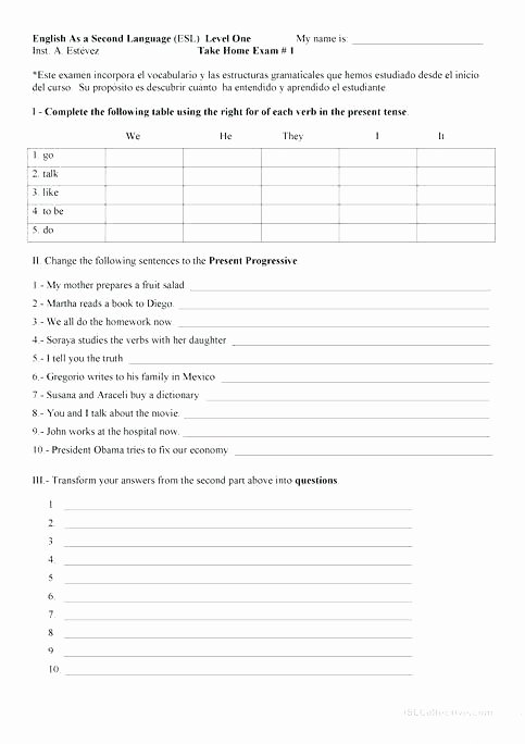 Present Progressive Spanish Worksheets Exercises 2 Write Sentences In Present Perfect Simple