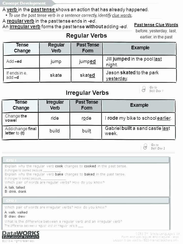 Present Progressive Worksheet Verb Practice Worksheets Converting Past Tense Verbs Test
