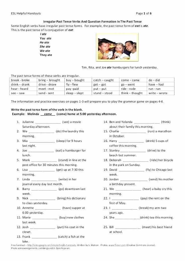 Present Progressive Worksheets Action Verbs Worksheets for Kindergarten