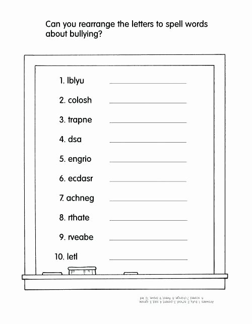 Printable Bullying Worksheets Kindergarten Word Search Beautiful Bullying Lesson Plans for