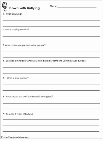 Printable Bullying Worksheets Preschool Worksheets About Bullying