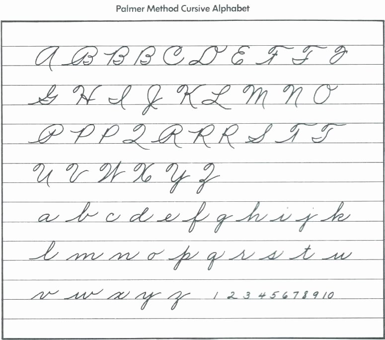 Printable Cursive Alphabet Chart Small Size A Printable Cursive Handwriting Practice Alphabet