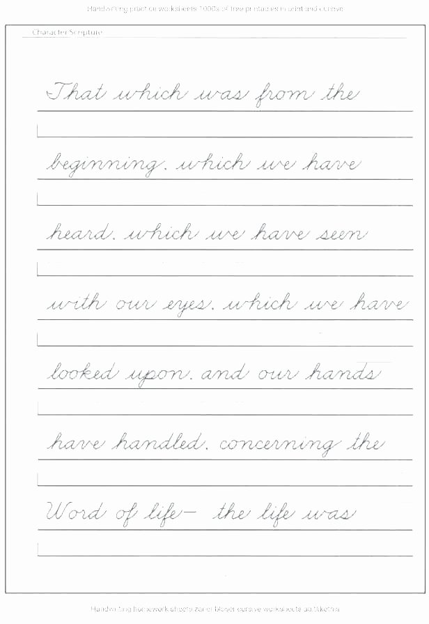 Printable Cursive Writing Worksheets Pdf Free Blank Handwriting Worksheets