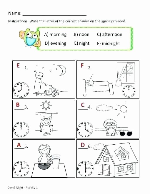 Printable Cut and Paste Worksheets Cut and Paste Time Worksheets More for First Grade